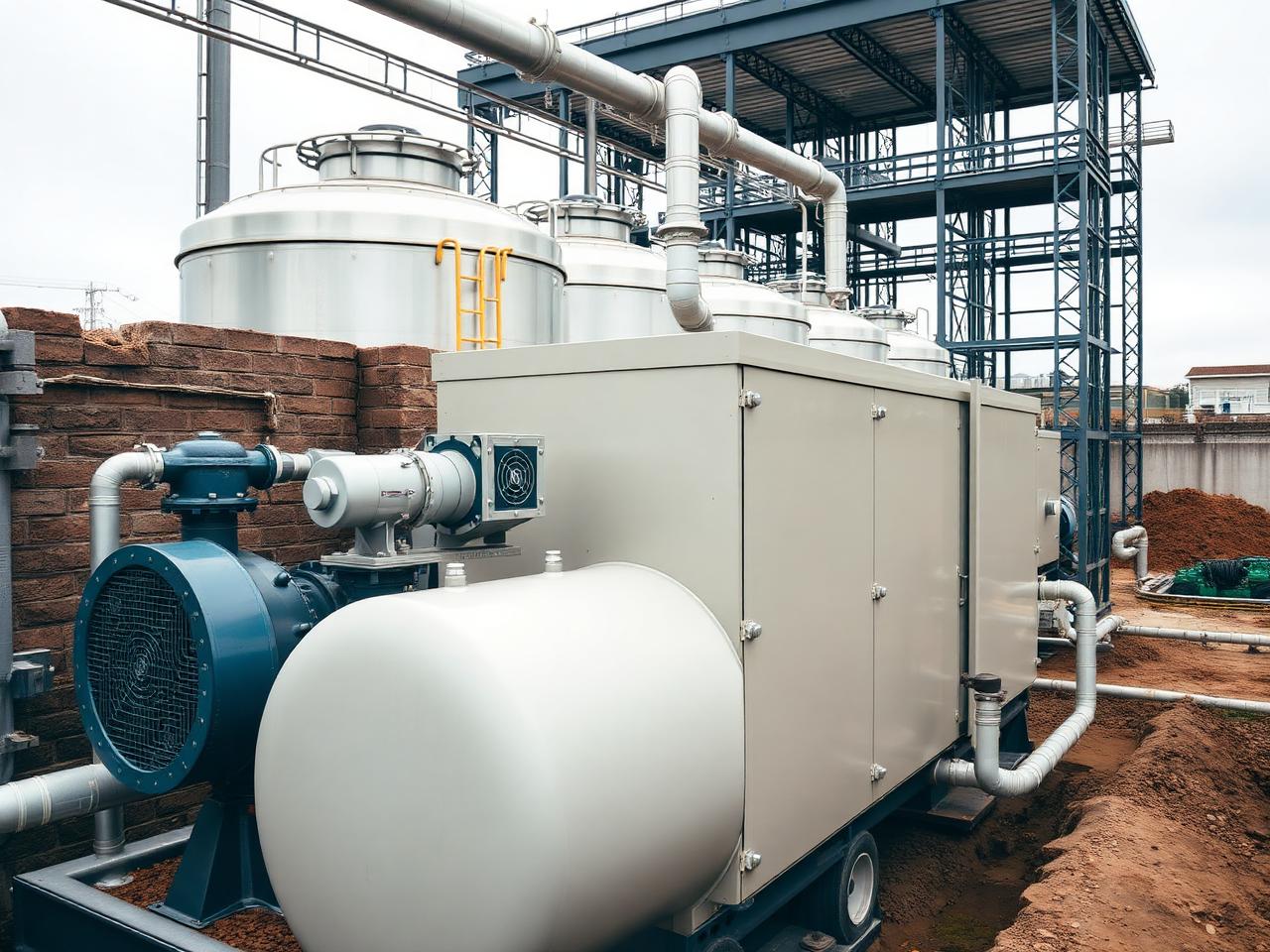 Packaged wastewater treatment equipment installed on a constrained site